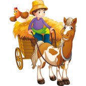 Autocolante decorativo infantil carro dos Cavalos