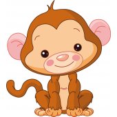 Autocolante decorativo infantil macacos