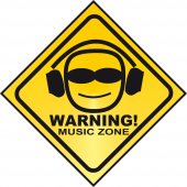 Autocolante decorativo warning música