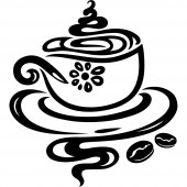 Autocolante decorativo xícara de café