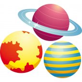 Kit Autocolante decorativo infantil 3 planetas