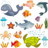 Kit Autocolante decorativo infantil océanos