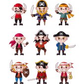 Kit Autocolante decorativo infantil piratas