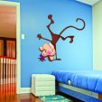 Autocolante decorativo infantil macacos