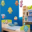 Kit Autocolante decorativo infantil 9 robôs