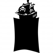 Autocolante ardósia barco pirata