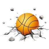 Autocolante decorativo bola de basquetebol