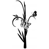 Autocolante decorativo flores com  borboleta