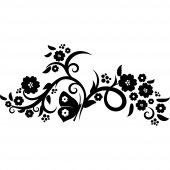 Autocolante decorativo flores com  borboleta