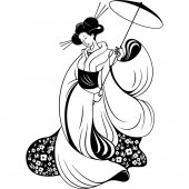 Autocolante decorativo Geisha