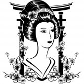 Autocolante decorativo Geisha