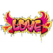 Autocolante decorativo graffiti love