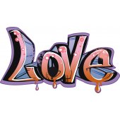 Autocolante decorativo graffiti love