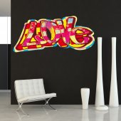 Autocolante decorativo graffiti love