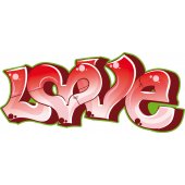 Autocolante decorativo graffiti love