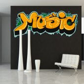 Autocolante decorativo graffiti música