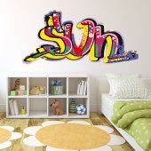 Autocolante decorativo graffiti sun