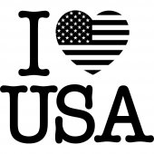 Autocolante decorativo i love USA