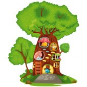 Autocolante decorativo infantil árbol