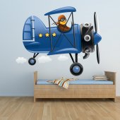 Autocolante decorativo infantil aviador