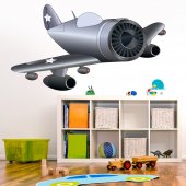 Autocolante decorativo infantil avião