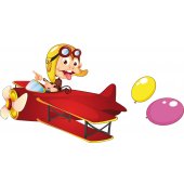 Autocolante decorativo infantil avião