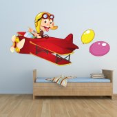 Autocolante decorativo infantil avião