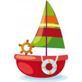 Autocolante decorativo infantil barco