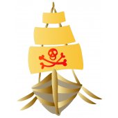 Autocolante decorativo infantil Barco pirata