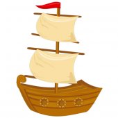 Autocolante decorativo infantil Barco pirata