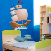 Autocolante decorativo infantil Barco pirata