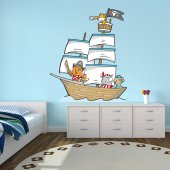 Autocolante decorativo infantil Barco pirata