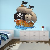 Autocolante decorativo infantil Barco pirata