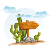 Autocolante decorativo infantil cactus