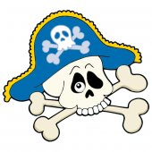 Autocolante decorativo infantil crânio do pirata