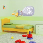 Autocolante decorativo infantil dólares