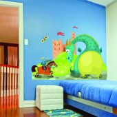 Autocolante decorativo infantil dragón