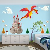 Autocolante decorativo infantil dragón