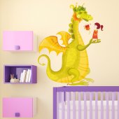 Autocolante decorativo infantil dragón