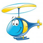 Autocolante decorativo infantil helicóptero