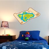 Autocolante decorativo infantil mapa do tesouro