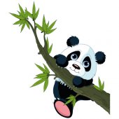 Autocolante decorativo infantil panda