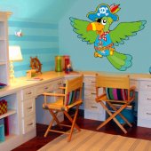 Autocolante decorativo infantil papagaio