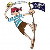 Autocolante decorativo infantil pirata