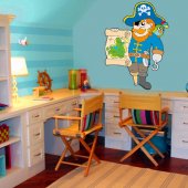 Autocolante decorativo infantil pirata pergaminho