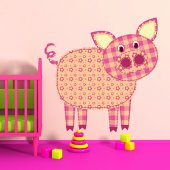 Autocolante decorativo infantil porco