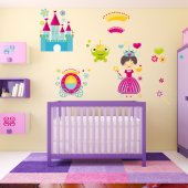 Autocolante decorativo infantil Princesa acessórios