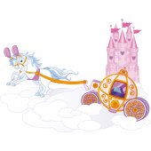 Autocolante decorativo infantil Princesa carro