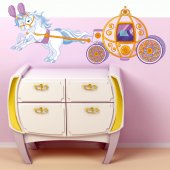 Autocolante decorativo infantil Princesa carro