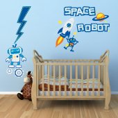 Autocolante decorativo infantil robôs